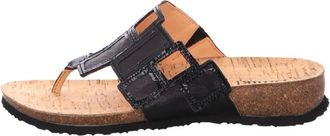 Think Sandaal met teenstuk - Dames - Schoenen - Zwart - Maat: 39 EU