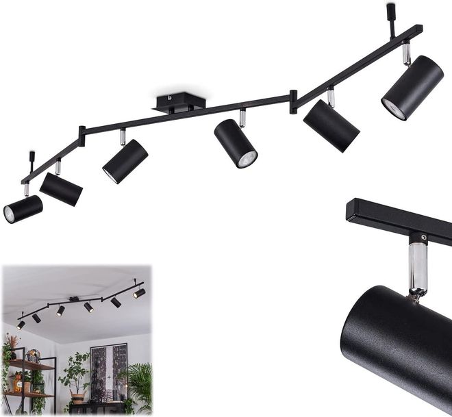 Lichtmaler Deckenstrahler 2 Flammig Schwarz Deckenspots - 3ER Metall