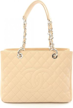 Chanel Beige Leather Tote Bag (Pre-Owned)