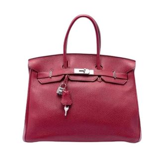 Herm&egrave;s Pre-owned Birkin 35 - Dames - Pre-owned - Rood - Maat: ONE Size Zijde