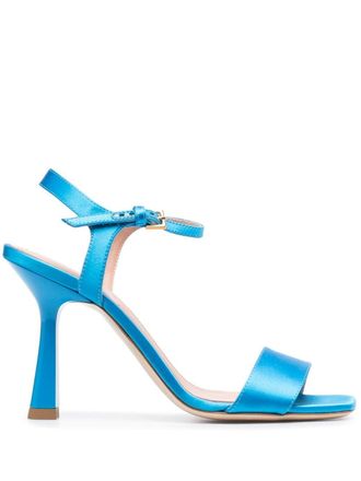 Alberta Ferretti 90mm open-toe sandals - women - Silk/Calf Leather/Viscose/Calf Leather/Rubber - 38 - Blue