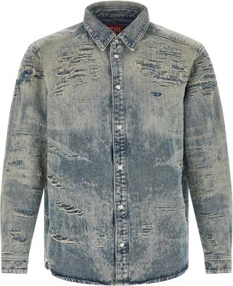 Diesel D-Simply Shirt - Heren - Spijkeroverhemden - Blauw - S - Katoen - Overhemden