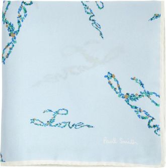 Paul Smith Zijden Sjaals - unisex - Zijden sjaals - Blauw - ONE Size - Accessoires