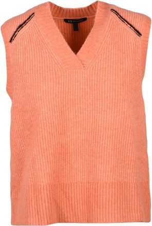 A|X Armani Exchange V-hals Breiwerk - Dames - V-hals truien - Oranje - S - Wol - Truien & Vesten