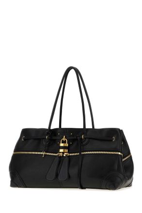 Chlo&eacute; Lambskin Leather Shoulder Bag - Black