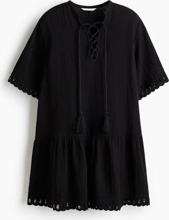 H&M Tunikakleid aus Baumwolle - Schwarz