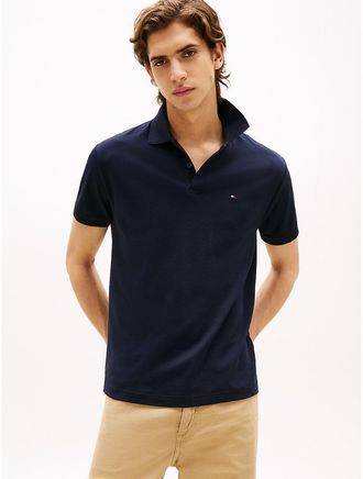 Tommy Hilfiger Mens Regular Fit Smooth Cotton Polo - Navy Blue - XL