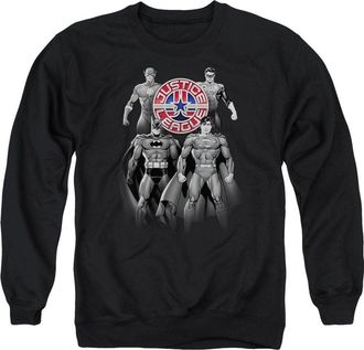 Gildan Justice League of America Shades Of Gray Adult Crewneck Sweatshirt