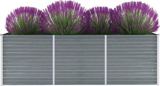 vidaXL Vidaxl - Arriate De Jard&iacute;n De Acero Galvanizado Gris 240x80x77 Cm