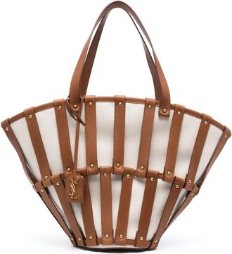 Saint Laurent Panier basket tote - women - Calf Leather/Fabric - OS - Brown