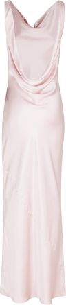 Norma Kamali Draped Back Pink Gown With Cowl Neckline
