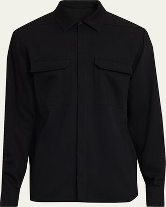 Rick Owens Mens Cotton Jersey Button-Front Shirt