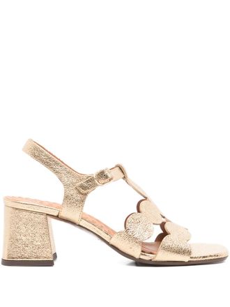 Chie Mihara Linaza buckle sandals - women - Calf Leather/Calf Leather/Rubber/Calf Leather - 37 1/2 - Gold