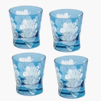Mrs. Alice Engraved Water Glasses in Blue at Nordstrom