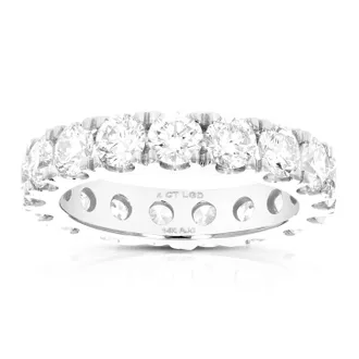 Vir Jewels 4 cttw Lab Grown Diamond Eternity Ring Wedding Band in 14K White Gold For Women