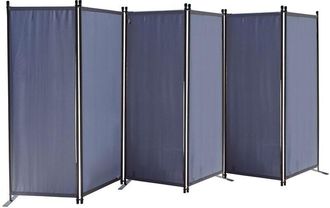 Quick-Star Quick-star - Biombo 6 Piezas 340x165cm Tela Mampara Pared Balcón Privacidad Biombo Plegable Gris