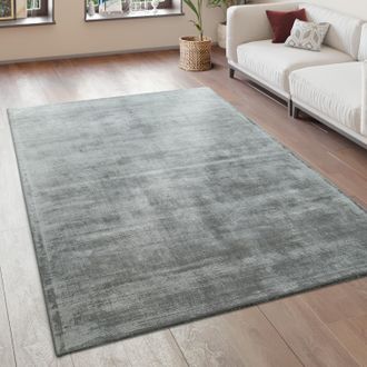 Paco Home Paco Home - Alfombra Sal&oacute;n Vintage Pelo Corto Hecha A Mano De Alta Calidad Viscosa 160x230 Cm, Gris