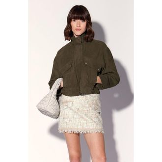 Walter Baker Rihanna Leather Jacket in Army Suede at Nordstrom, Size X-Small