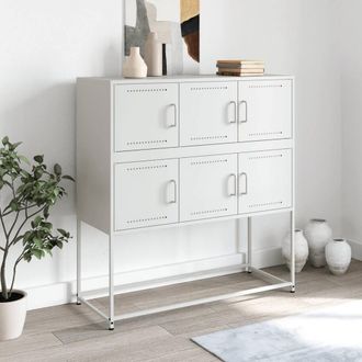 Berkfield Home Sideboard White 100.5x39x107 cm Steel