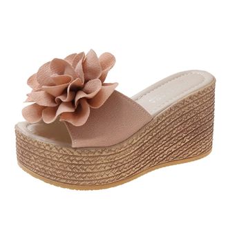 Generic Wedge Heel Shoes Women Spring and Women Sandals Wedge Heel Thick Sole Casual Style Shoes Women 41, pink, 8.5 UK