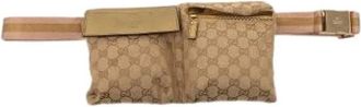 Gucci Pre-owned Belt Bags, female, Beige, Size: ONE SIZE Pre-owned Canvas Belt Bag
