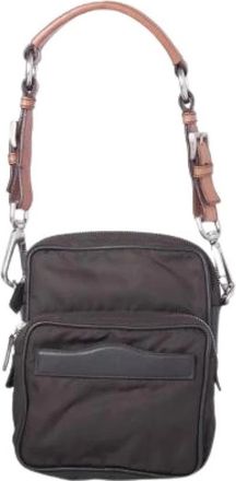 Prada Pre-owned Nylon Crossbody Bag - Dames - Vintage Schoudertas - Bruin - ONE Size - Nylon - Vintage
