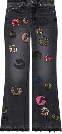 Gallery Dept. G Time La Flare appliqué wide-leg jeans - unisex - Cotton - 28/34 - Grey