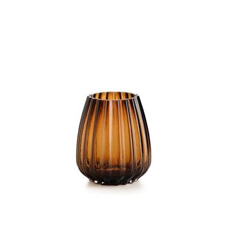 IVV oyster medium amber glass vase h-20-5 cm