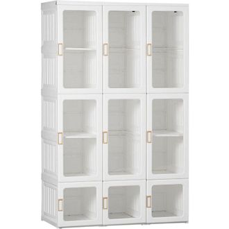 HOMCOM Homcom - Portable Wardrobe, Clothes Organiser with Hanging Rods, White