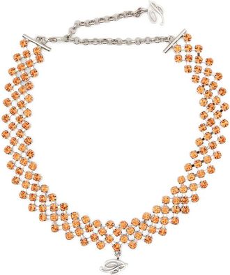 Blumarine Crystal-embellished B-logo Necklace