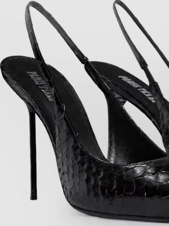 PARIS TEXAS calfskin python-print slingback pumps