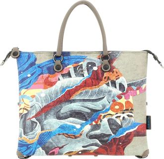Gabs Omzetbare Leren Reisprint Tas - Dames - Shoppers - Bruin - ONE Size - Katoen - Tassen