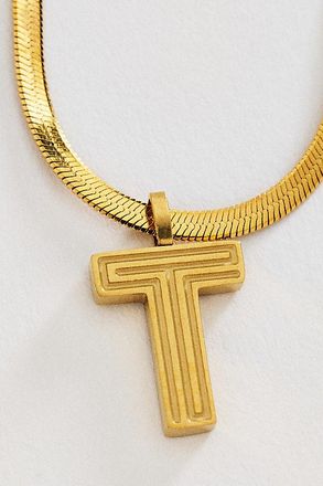 Anthropologie Water Resistant Initial Necklace