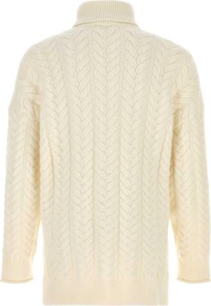 Giorgio Armani Cable-Knit Cashmere Blend Sweater - White