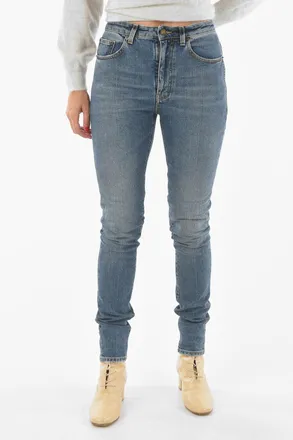 Saint Laurent Skinny-Fit 5-Pocket Jeans with Belt Loops Saint Laurent
