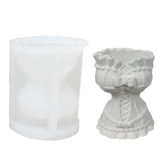 OEM Molde De Silicona Para Jarr&oacute;n Con Falda, Molde De Resina Epoxi, Jarr&oacute;n Hueco Con Forma De Mujer