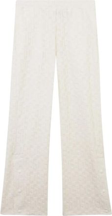GCDS Broek met monogrampatroon - Heren - Straight fit broeken - Wit - M - Katoen - Broeken
