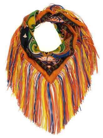 Etro Multicolor Triangle Floral Scarf