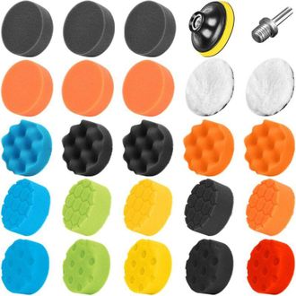 OEM Kit De 25 Almohadillas De Pulido De 80 Mm Con Broca M14 Para Lijado Y Pulido De Autom&oacute;viles Con Pulidora De Doble Acci&oacute;n Ro/da - Crezuo