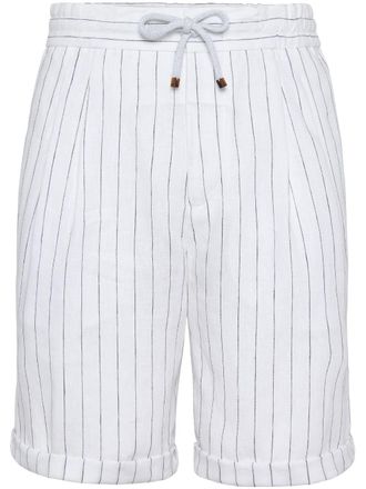 Brunello Cucinelli Gestreepte shorts - Wit