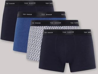 Ted Baker Mens 4 Pack Plain Design Trunk - Multi/Navy - Size: 37/36/32
