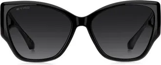 Etro 59mm Gradient Cat Eye Sunglasses in Black/dark Grey Sf at Nordstrom