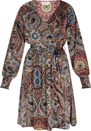 Usha jurk Dames Zwart Veelkleurig