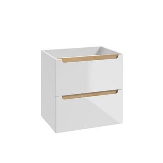 Petits Meubles Mueble bajo lavabo 60cm 2 cajones paneles de mdf y melamina blanco