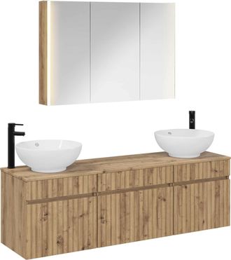 vidaXL Juego De Muebles De Ba&ntilde;o 4 Uds. Roble Artisan Vidaxl