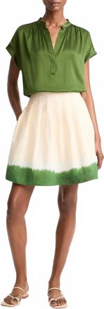 Vince Dip-Dye Pleated Skirt In Porcelain/herba
