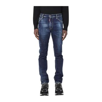 Dsquared2 Slim-fit Jeans, male, Blue, Size: 2XL Cool Distressed Skater Jeans
