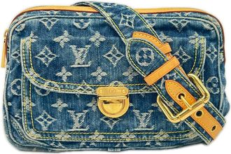 Louis Vuitton Beige Blue Cotton Fanny Pack (Pre-Owned)