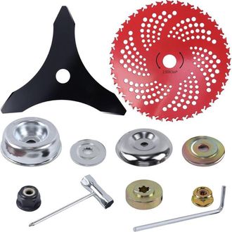 OEM Juego De 11 Cuchillas Desbrozadoras De Metal De Alta Resistencia Con Kit Adaptador Universal, Accesorios De Repuesto Para Desbrozadoras, Para Maleza R