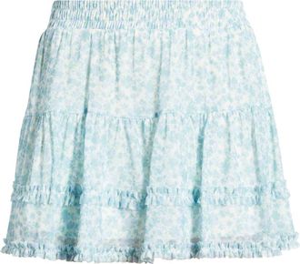 BP. Ditsy Floral Mesh Miniskort in Teal- Blue Dense Garden at Nordstrom, Size Xx-Small